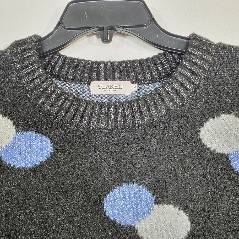 Soaked in Luxury knit Polka dots wool and alpaca blend Crew neck pull over - Picture 9 of 9